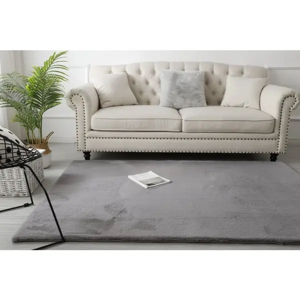 Covor Blanita Gri, Antiderapant, 160 cm x 230 cm, Soft Lop 070
