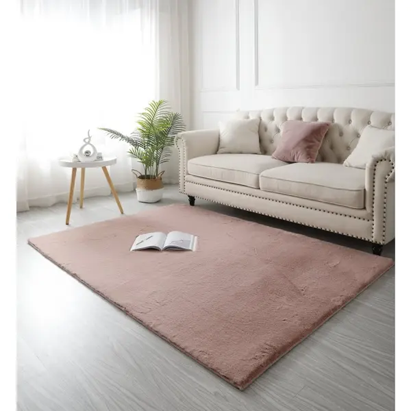 Covor Blanita Roz, Antiderapant, 160 cm x 230 cm, Soft Lop 020