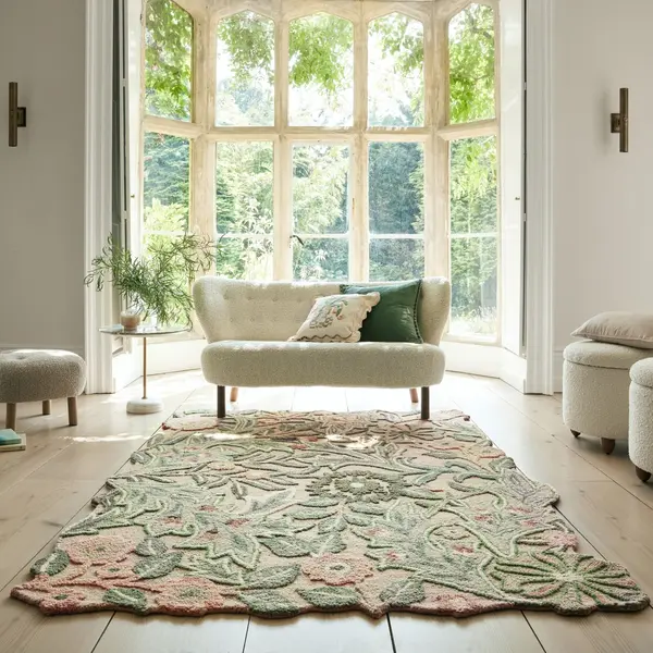 Covor Bryony Shaped Floral Verde 200x290 cm, Flair Rugs