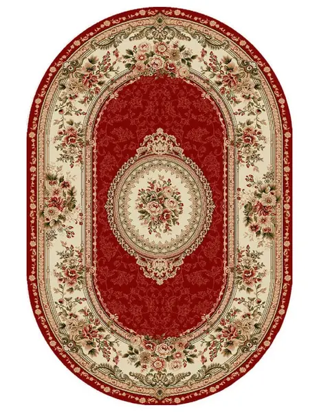 Covor Clasic, Lotos 571, Grena, 60x110 cm, Oval 1800 gr/mp