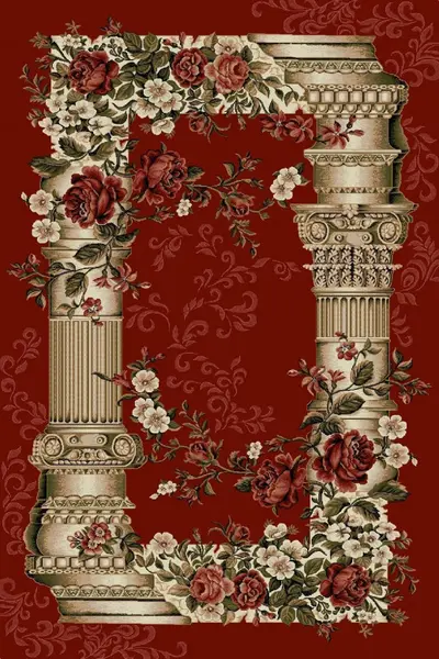 Covor Clasic, Lotos Coloane Rosu, 150x230 cm