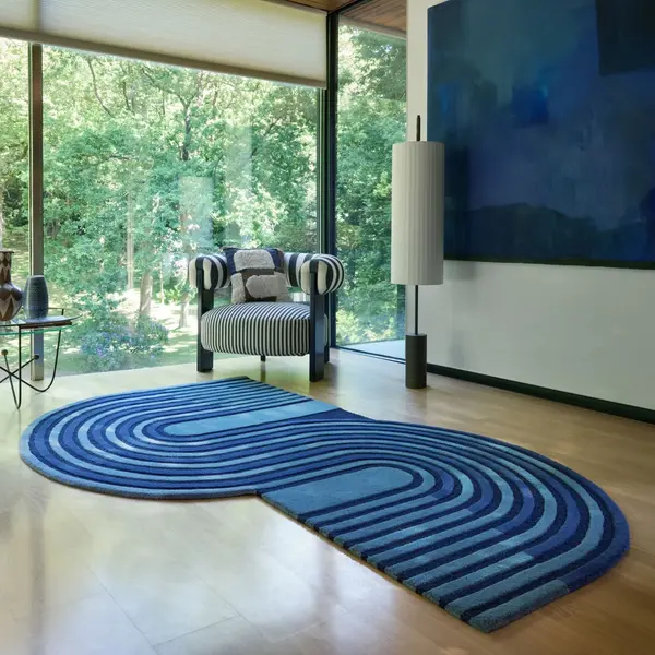 Covor Conway Retro Shaped Albastru inchis 200x290 cm, Flair Rugs