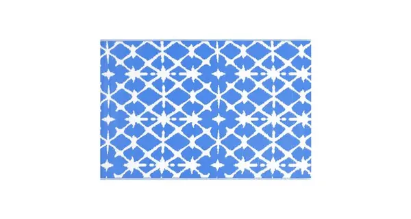 Covor de exterior, albastru/alb, 160x230 cm, pp