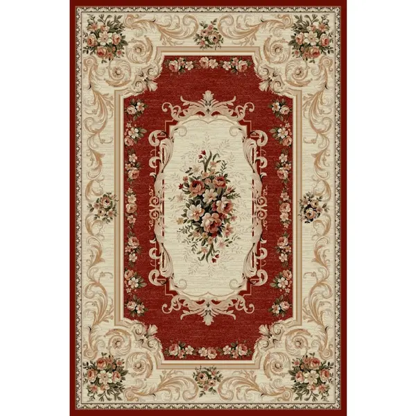 Covor Dreptunghiular, 120 x 170 cm, Rosu, Lotos Model Floral 535