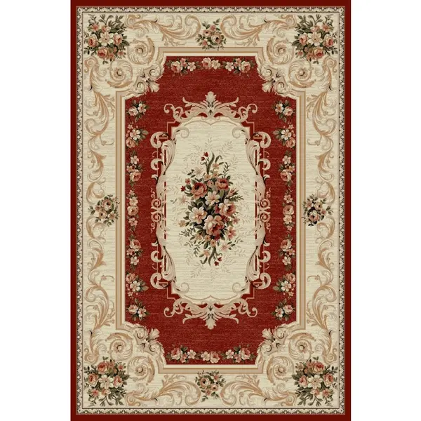 Covor Dreptunghiular, 50 x 80 cm, Rosu, Lotos Model Floral 535