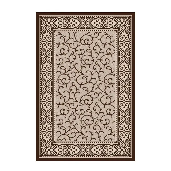 Covor Dreptunghiular pentru Bucatarie, 120 x 170 cm, Crem / Maro, Model Natura