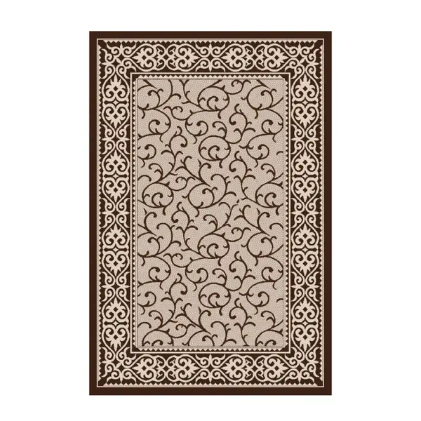 Covor Dreptunghiular pentru Bucatarie, 160 x 230 cm, Crem / Maro, Model Natura