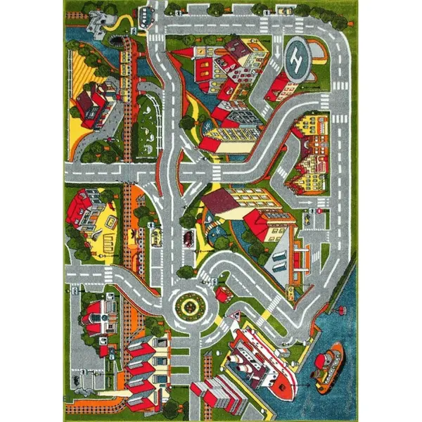 Covor Dreptunghiular pentru Copii, 240 x 340 cm, Multicolor, Kolibri Model Drumulete 11296/130