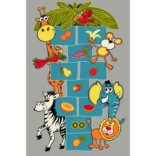 Covor Dreptunghiular pentru Copii, 80 x 150 cm, Gri, Kolibri Model Sotron 11120