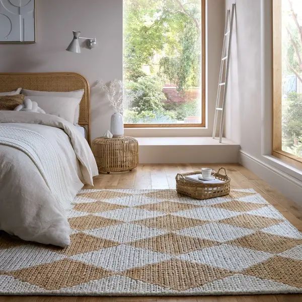 Covor Effie Diamond Jute Bej deschis 120x170 cm, Flair Rugs