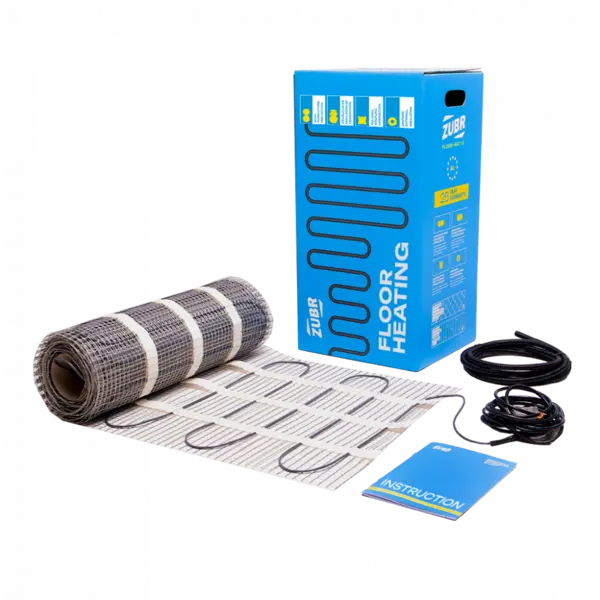 Covor electric pentru încălzire în pardoseală ZUBR DC Mat 160W 3 m² - montaj sub gresie/adeziv, cablu bifilar, POLONIA