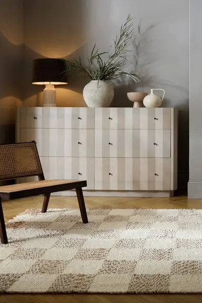 Covor Eric Checkboard Bej, Natural 120x170 cm, Flair Rugs