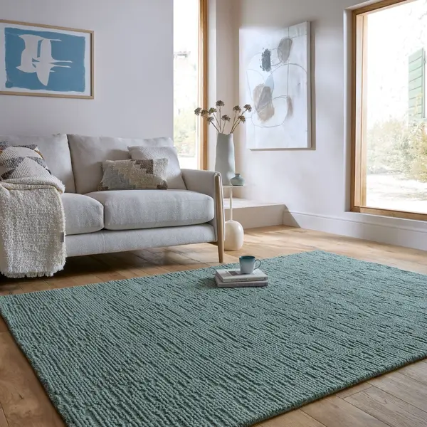 Covor Harris Boucle Wool Albastru 120x170 cm, Flair Rugs