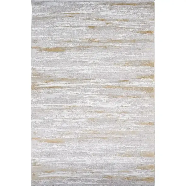 Covor KARIZMA 02828E, 80x150 cm, forma dreptunghiulara, fibre sintetice, auriu/gri - Default Title