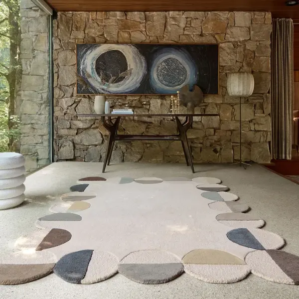 Covor Mia Scallop Frame Caramiziu, Natural 200x290 cm, Flair Rugs