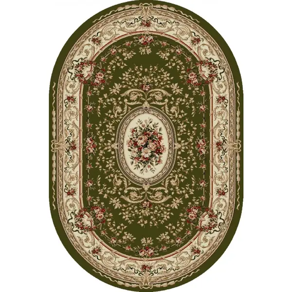 Covor Oval, 100 x 200 cm, Verde, Lotos 568