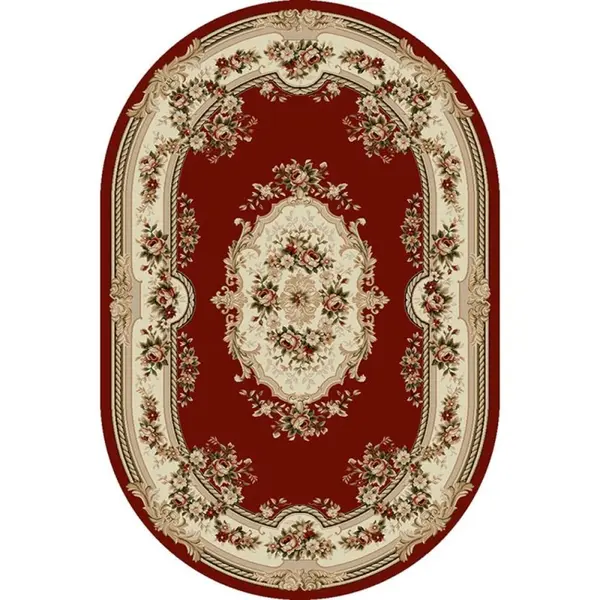 Covor Oval, 250 x 350 cm, Rosu, Lotos 575