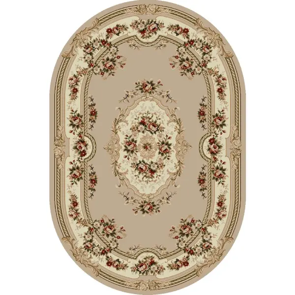 Covor Oval, 60 x 110 cm, Bej, Lotos 575