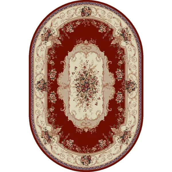Covor Oval, 60 x 110 cm, Rosu, Lotos 507