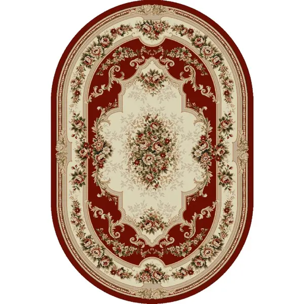 Covor Oval, 60 x 110 cm, Rosu, Lotos 574