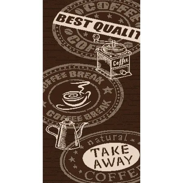 Covor pentru Bucatarie Maro/Bej, Antiderapant, 75 cm x 200 cm, Flex 1905-91