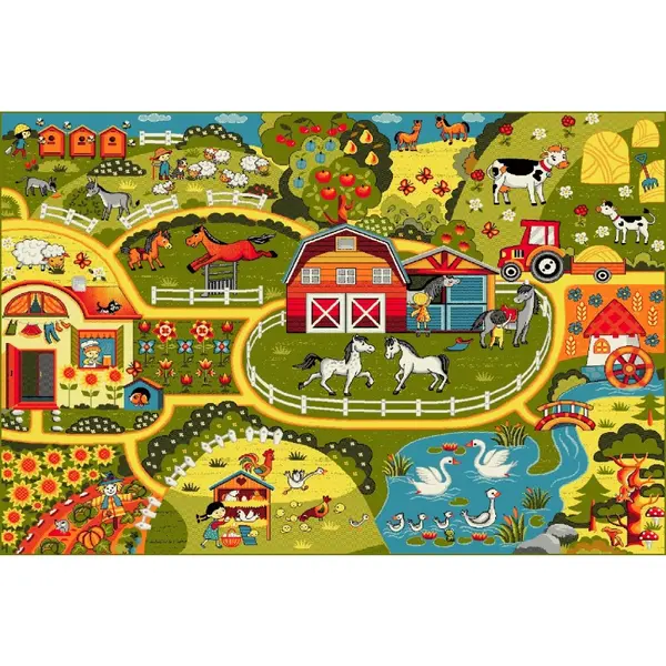 Covor pentru Copii, 120 x 170 cm, Multicolor, Kolibri Ferma 11287