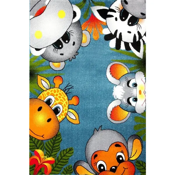Covor pentru Copii, Kolibri Animalute 11058, Albastru, 160x230 cm, 2300 gr/mp