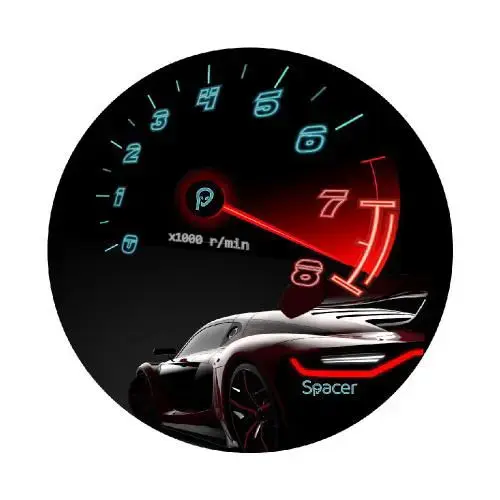 Covor pentru scaun gaming SPACER SPEED , protectie parchet, cauciuc si material textil, 1200 x 3mm, rotund