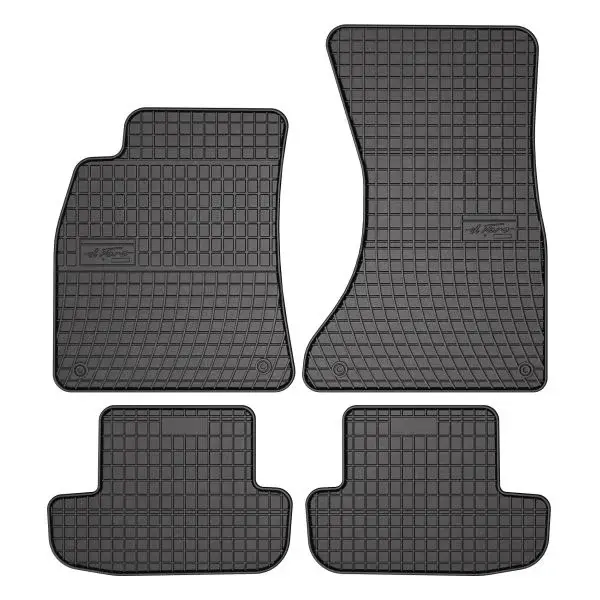 Covor podea FROGUM cauciuc, 4 buc. BASIC, fata spate, set, culoare neagra, potrivit AUDI A5 06.07-01.17, Coupe