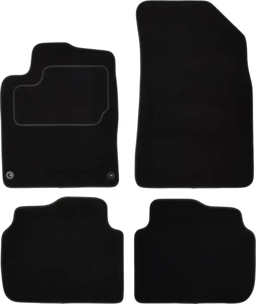 Covor podea MAMMOOTH Velours, 4 buc., fata spate, set, culoare neagra, potrivit PEUGEOT 407 03.04-02.11, Saloon
