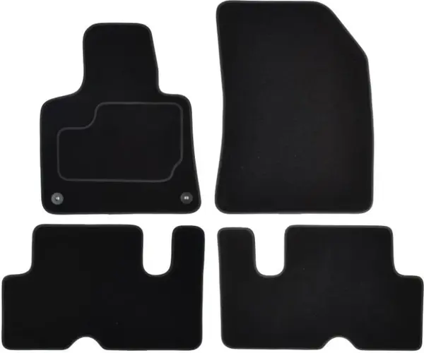 Covor podea MAMMOOTH Velours, 4 buc., fata spate, set, culoare neagra, potrivit CITROEN C4 GRAND PICASSO II 06.13-, Van, 7 places