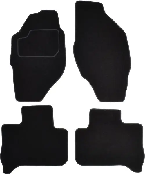 Covor podea MAMMOOTH Velours, 4 buc., fata spate, set, culoare neagra, potrivit ISUZU D-MAX I 05.02-06.12, Pick-up