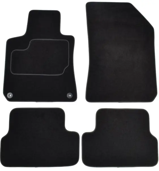 Covor podea MAMMOOTH Velours, set, culoare neagra, potrivit PEUGEOT 308 II 09.13-06.21, Saloon