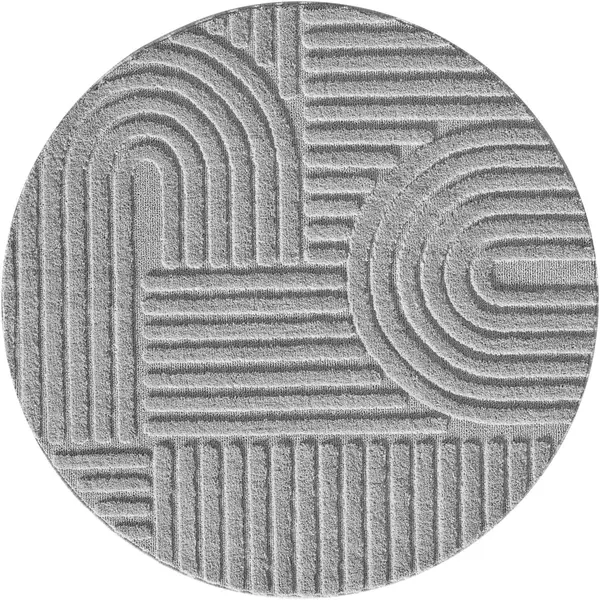 Covor rotund Art Argintiu boho 120x120 cm