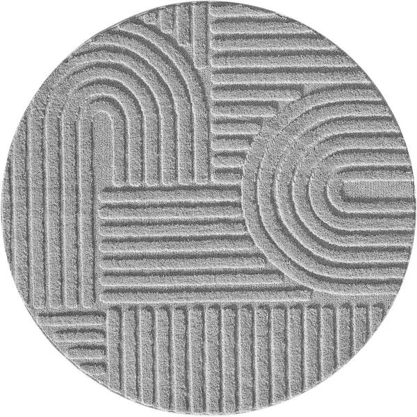 Covor rotund Art Argintiu boho 200x200 cm