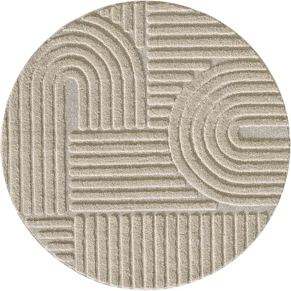 Covor rotund Art Bej boho 200x200 cm