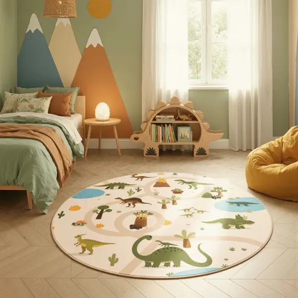 Covor rotund Coco V1 Bej 120x120 cm