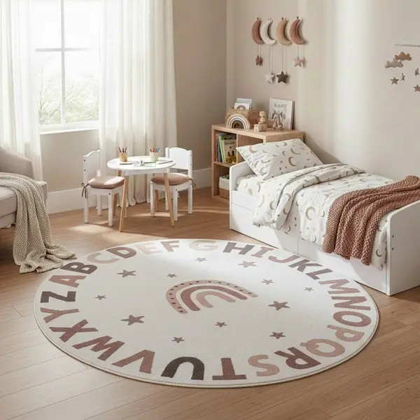 Covor rotund Coco V3 Crem 120x120 cm