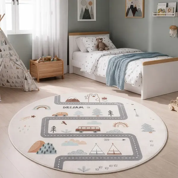 Covor rotund Coco V4 Crem 200x200 cm