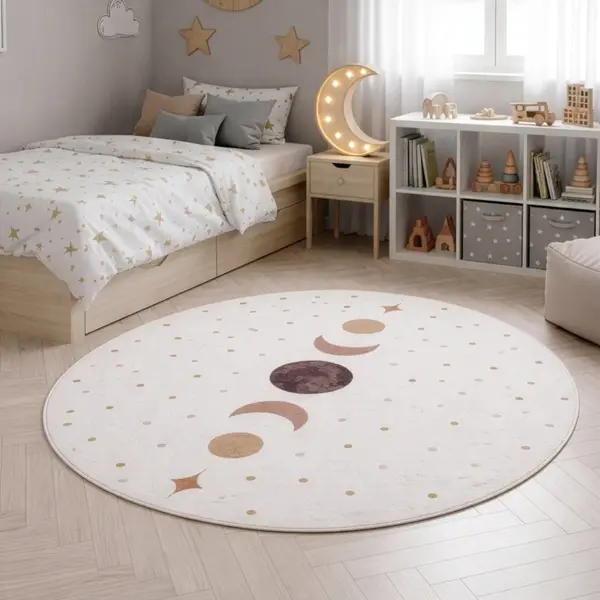 Covor rotund Coco V6 Crem 120x120 cm