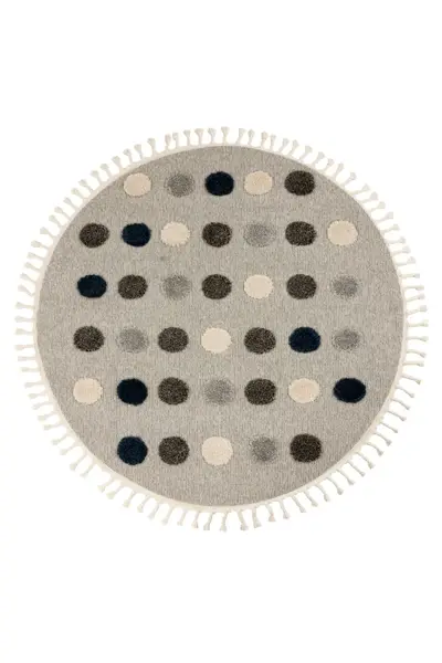 Covor rotund copii Fano Gri 133x133 cm