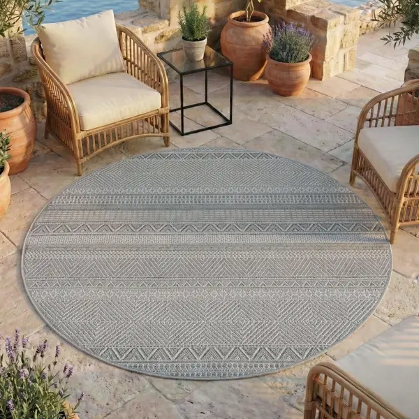 Covor rotund Desert etno V3 Gri 160x160 cm