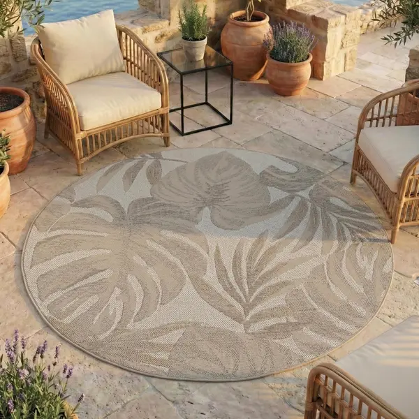Covor rotund Desert V2 Bej 200x200 cm