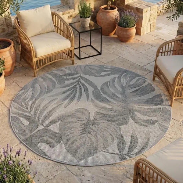 Covor rotund Desert V2 Gri 120x120 cm