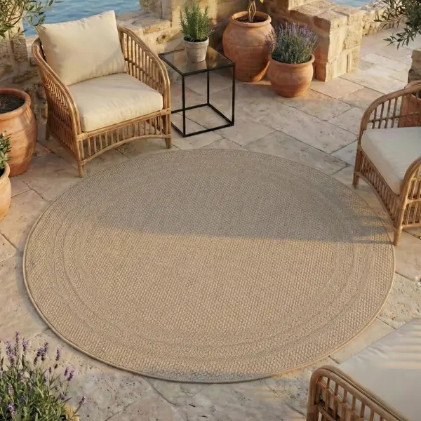 Covor rotund Desert V4 Bej 160x160 cm