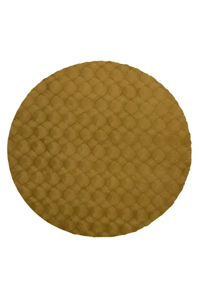 Covor rotund Diamond Cut Galben inchis 200x200 cm