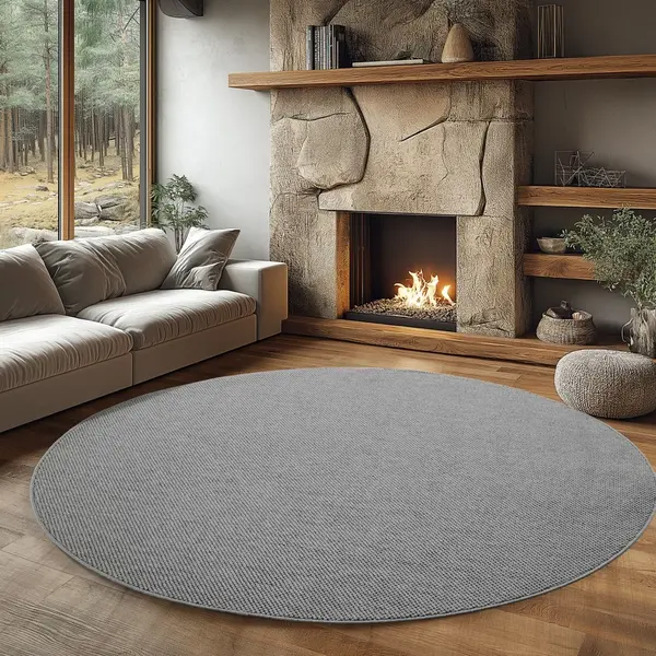 Covor rotund Helix V1 Argintiu 200x200 cm