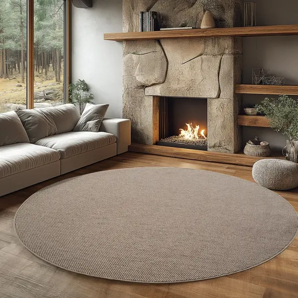 Covor rotund Helix V1 Bej 120x120 cm