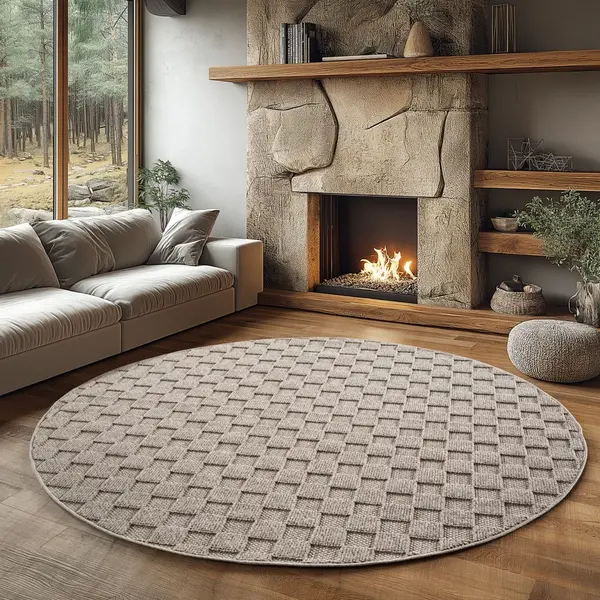 Covor rotund Helix V4 Bej 80x80 cm