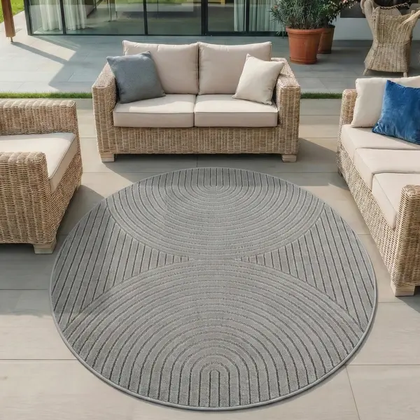 Covor rotund Nova V1 Argintiu 80x80 cm